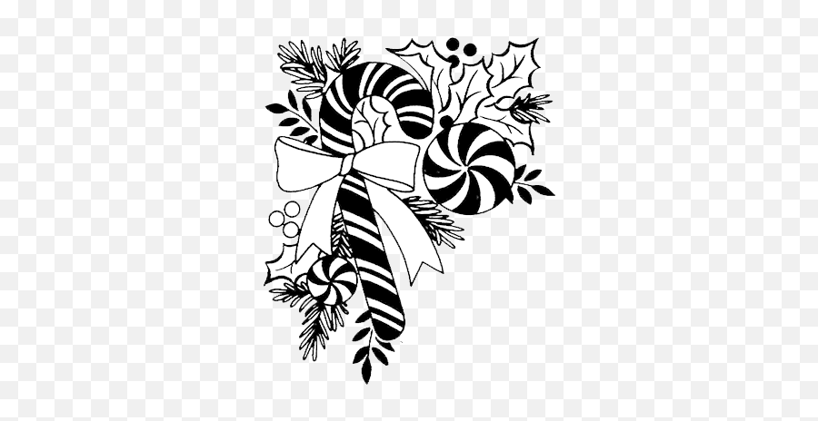 Christmas Black And White Clipart - Floral Emoji,Christmas Black And White Clipart