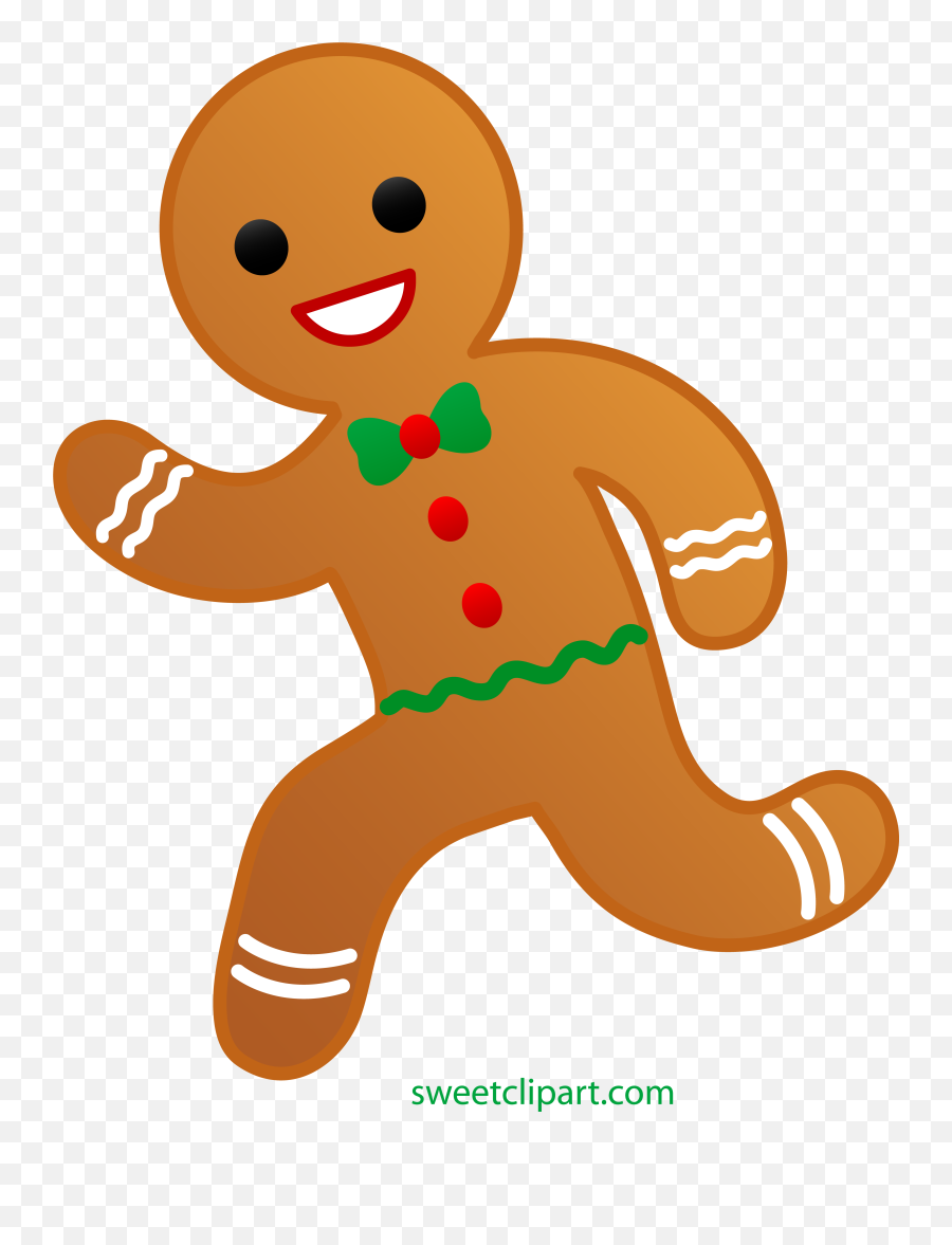 Gingerbread Man Running Clip Art - Sweet Clip Art Gingerbread Man Clip Art Emoji,Free Christmas Clipart