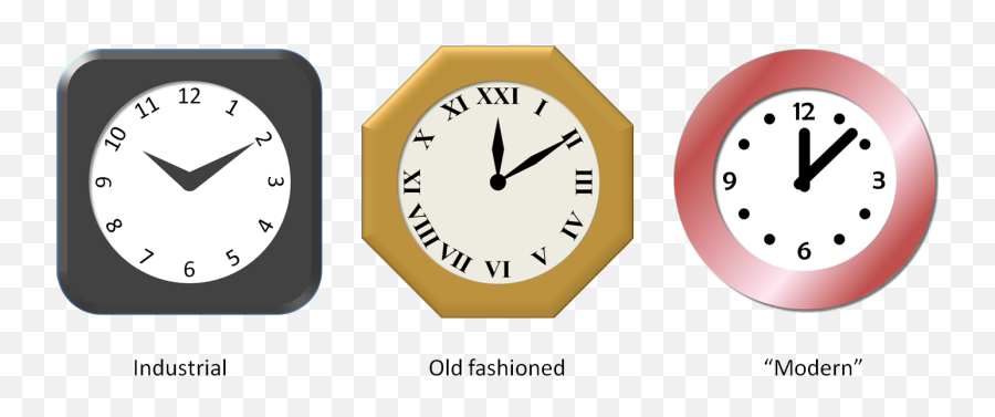 Drawing In Powerpoint U2013 Clock Icons Powerpointy - Different Clock Shapes Emoji,Circle Time Clipart