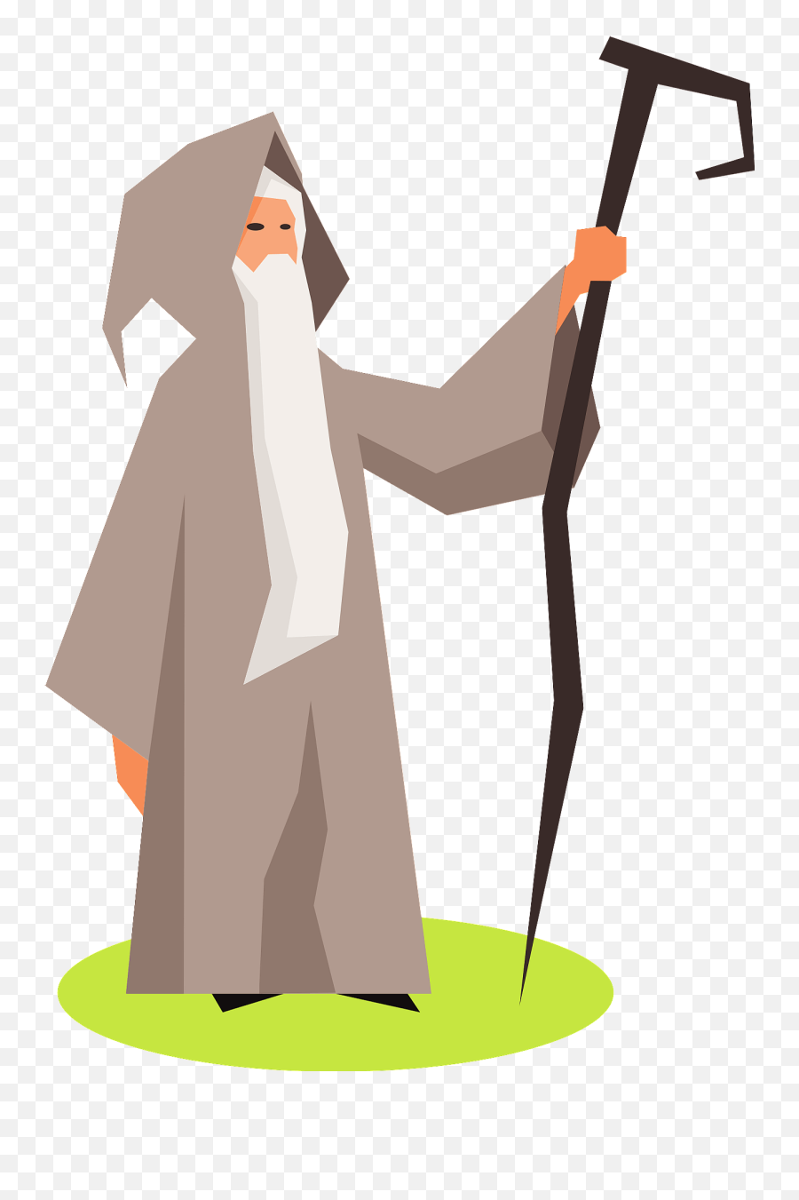 Wizard With Stick Clipart - Wizard Clipart Emoji,Stick Clipart