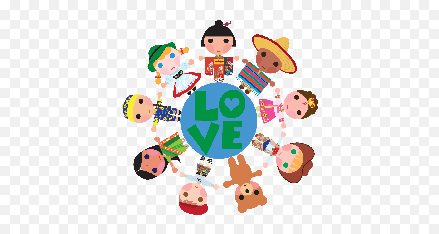 Children Of The World On A Love Globe Clipart Pbs - Love On Cartoon World Emoji,World Clipart