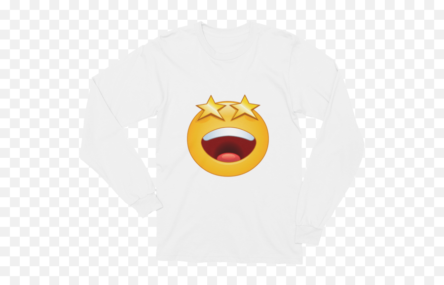 Unisex Stars Eyes Emoji Long Sleeve T - Shirt What Devotion Write Your Logo T Shirts,Eyes Emoji Png