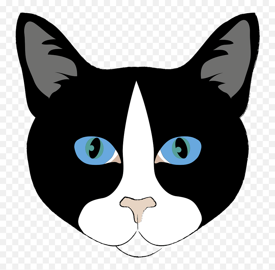 Blue - Cat Face Cat Head Clipart Emoji,Clipart - Cat
