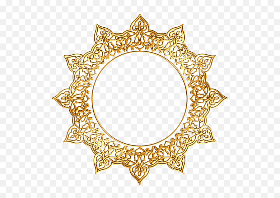 Gold Circle Frame Png Full Size Png Download Seekpng - Islamic Circle Design Png Emoji,Gold Circle Png