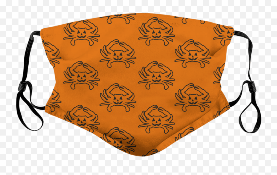 Halloween Jack Pumpkin Crab Pattern Orange Face Mask - Wear The Damn Mask Maryland Emoji,Pumpkin Outline Png