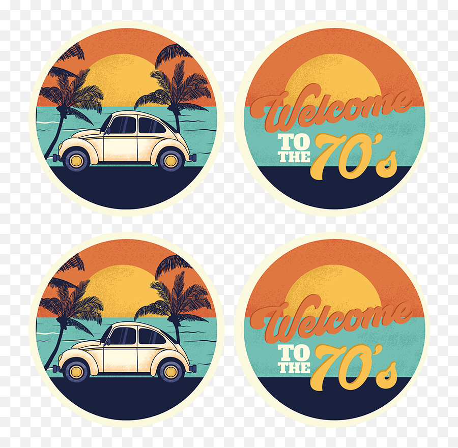 Welcome To 70u0027s Retro Coasters - Language Emoji,70s Logo