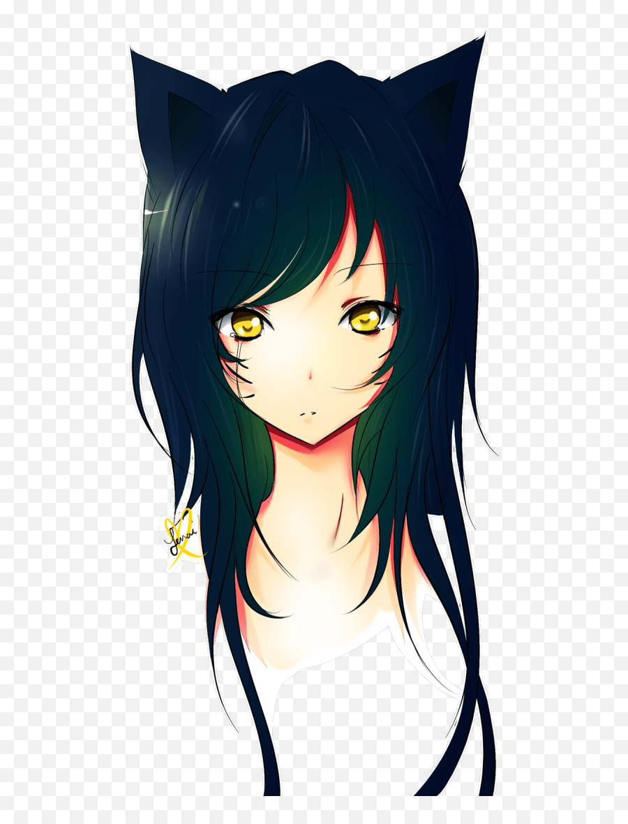 Download Hd Draw Your Female Character Digitally In Cute - Anime Girl Wolf Emoji,Cute Anime Girl Transparent
