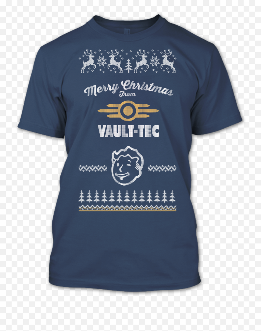 Fallout Video Game T Shirt Merry Christmas T Shirt Vault - Tec T Shirt Fallout 4 Emoji,Fallout Logo