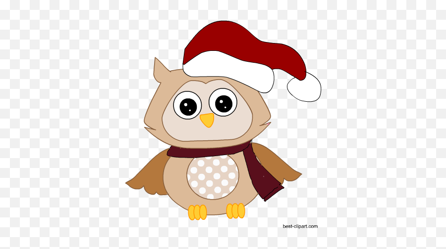 Free Christmas Clip Art Santa Emoji,Christmas Owl Clipart