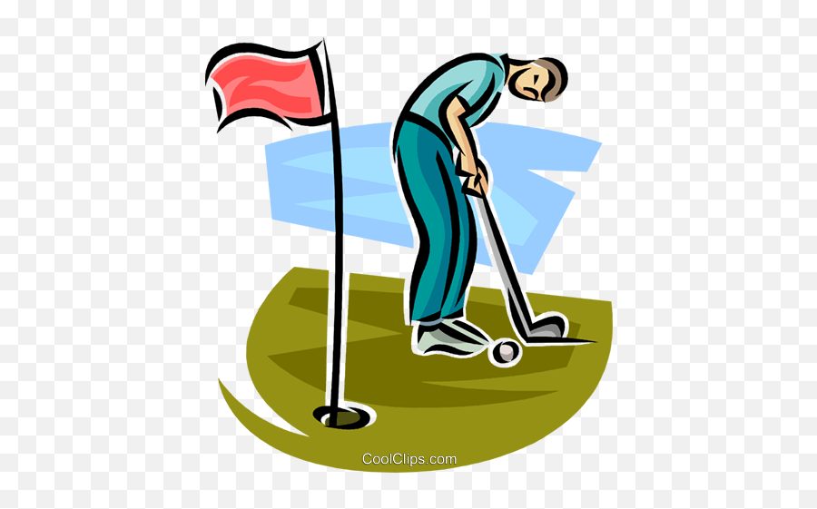 Golfer Making A Putt Royalty Free Vector Clip Art Emoji,Free Golfing Clipart
