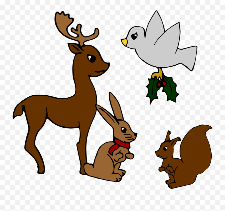 Download Free Photo Of Christmasanimalsbirdharesquirrel Emoji,Winter Animals Clipart