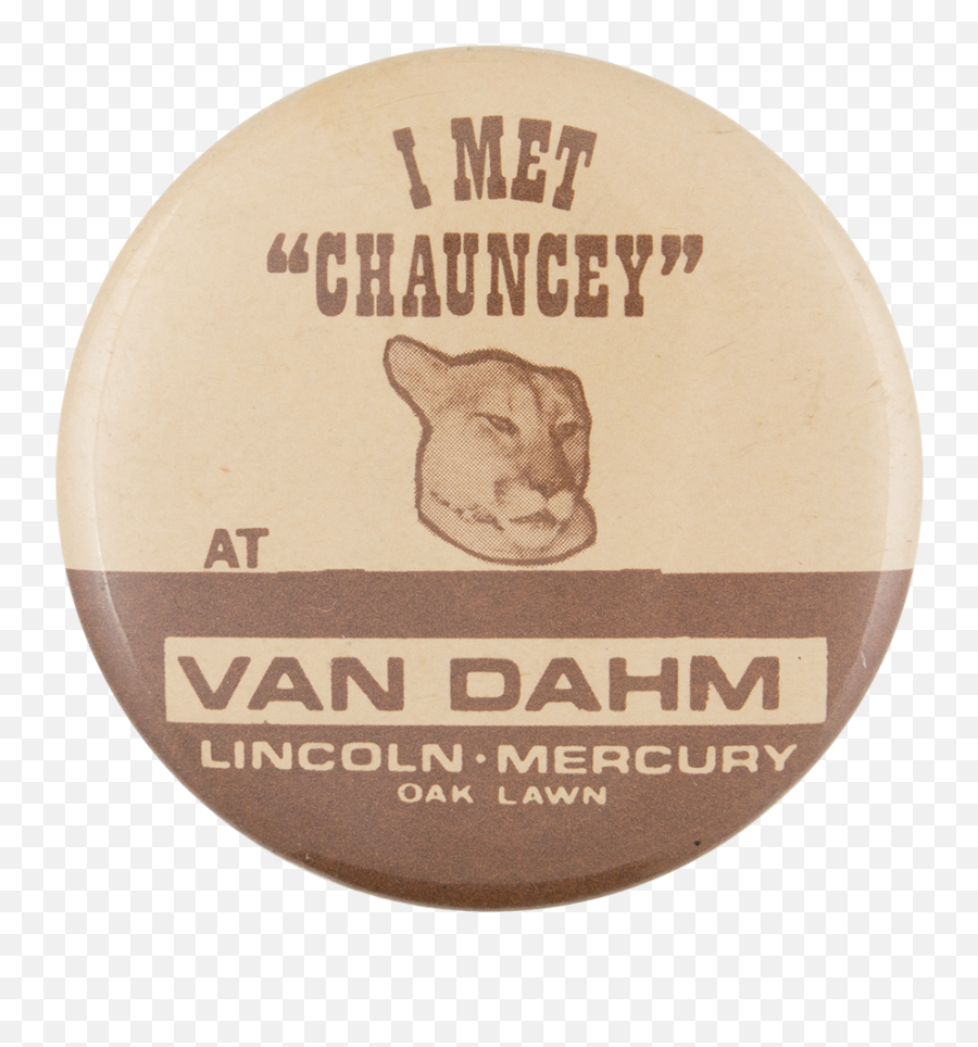 I Met Chauncey At Van Dahm Busy Beaver Button Museum Emoji,Mercury Cougar Logo