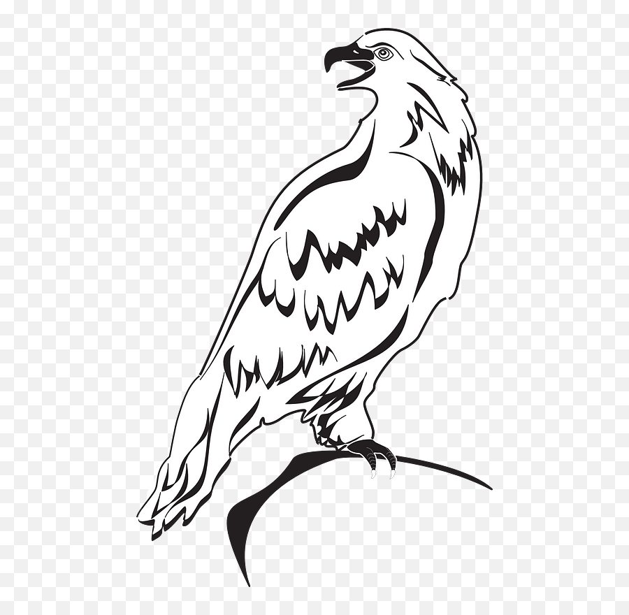 Eagle Clip Art Outline - Eagle Perched Clipart Emoji,Eagle Clipart Black And White