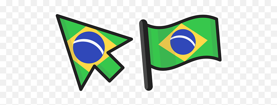 Brazil Flag Cursor U2013 Custom Cursor - Brazil Flag Cursor Emoji,Brazil Flag Png