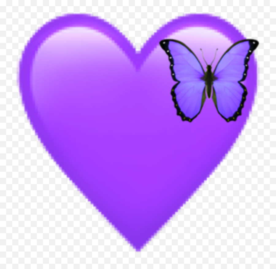 Purple Heart Emoji Butterfly Sticker By Norak - Girly,Heart Emoji Png