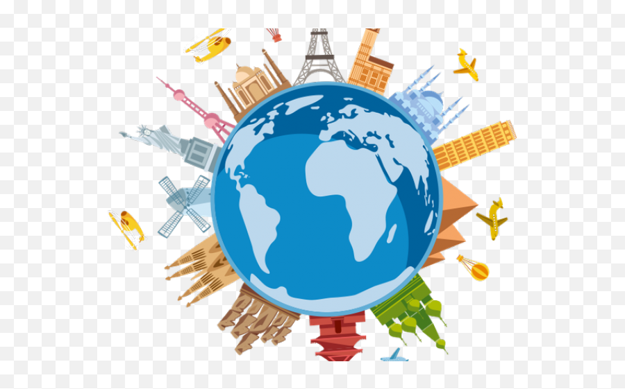 Real World Clipart World Travel - World Travel Clipart Study Abroad Emoji,World Clipart
