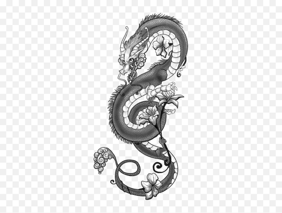 Free Transparent Tattoo Png Download - Flower Tattoo Dragon Emoji,Dragon Tattoo Png
