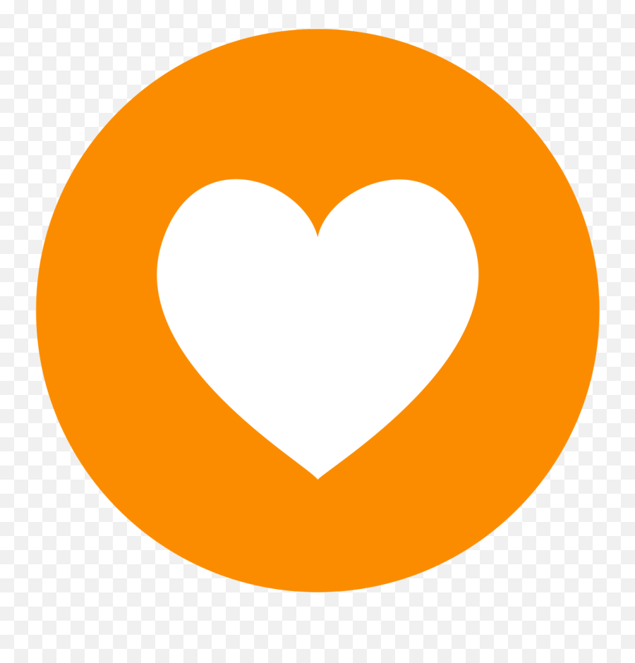 Eo Circle Orange White Heart - Red Heart In Circle Emoji,White Heart Transparent