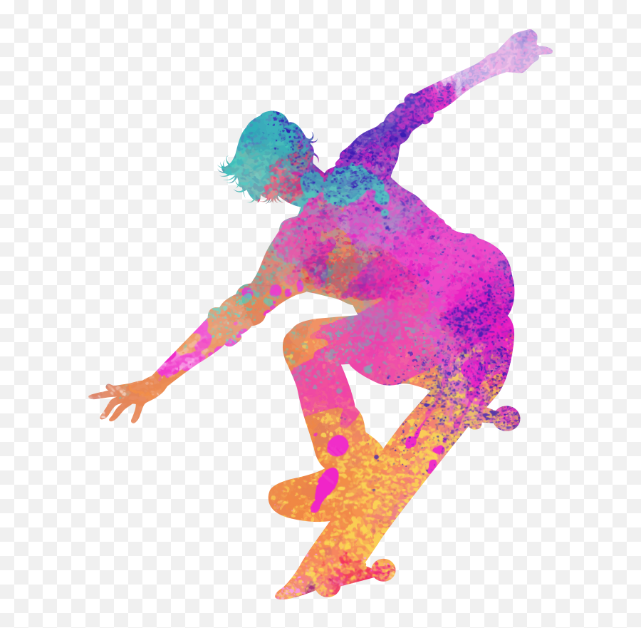 Silhouette Skater Silhouette Wall Decal - Skateboarder Emoji,Skateboarding Logo Wallpapers