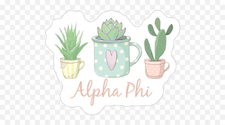 Colorful Potted Succulents Alpha Phi - Decorative Emoji,Succulents Clipart