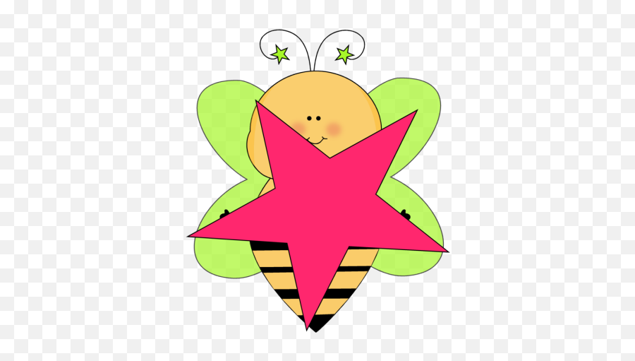 Cute Bee Clipart - Pink Cute Stars Clipart Emoji,Bee Clipart