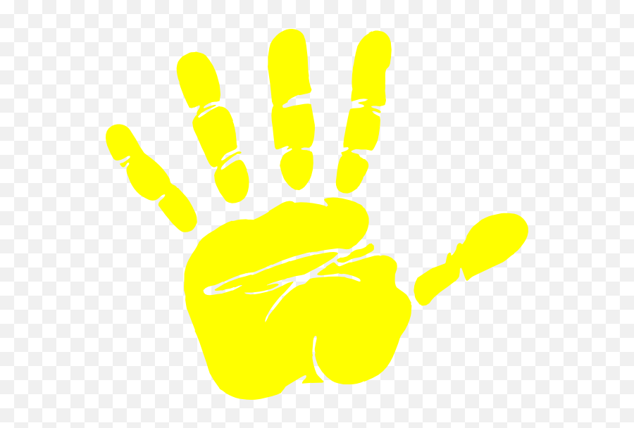 Yellow Hand Logo - Yellow Paint Hand Print Emoji,Hand Logo