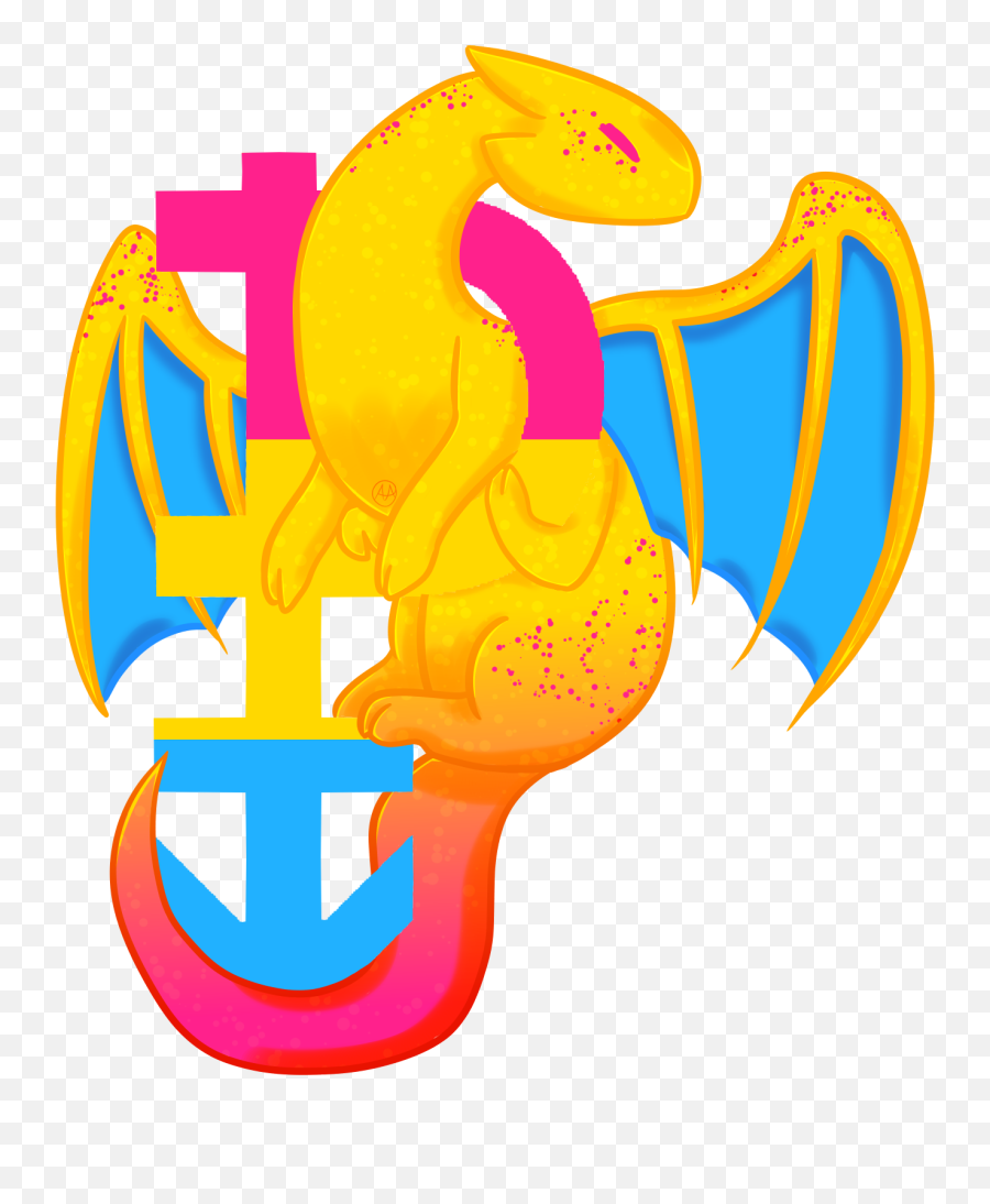 Pansexual Dragon No Background Transparent Cartoon - Jingfm Background Pansexual Emoji,Dragon Transparent Background