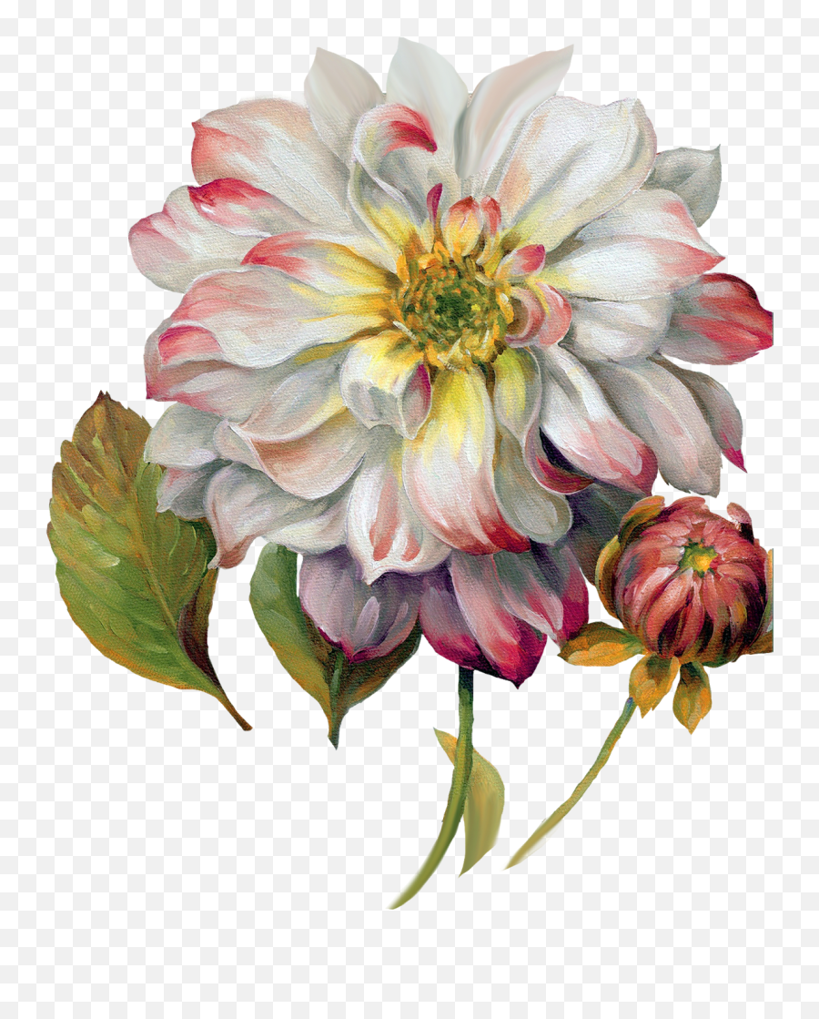 Decoupage Flower Flower Painting Flower Painting Png - Large Flower Wallpaper And Decal Emoji,Flower Pattern Png