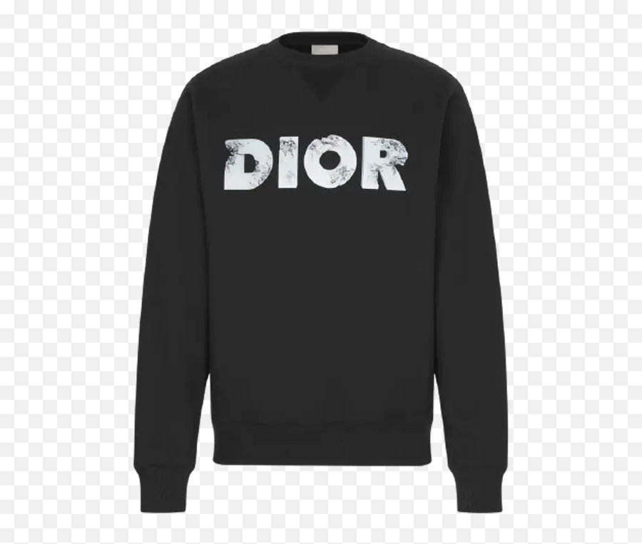 Dior Daniel Arsham Black Molton Cotton Sweatshirt With Emoji,3d Print Logo
