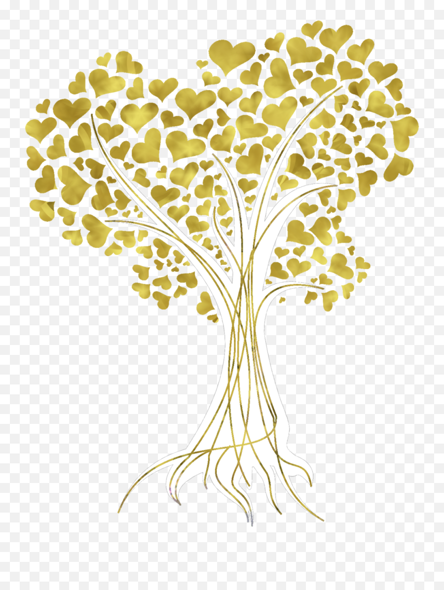 Tree Gold Autumn Leaf Color Clip Art - Gold Tree Vector Png Emoji,Heart Tree Clipart