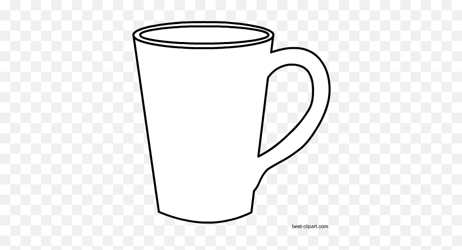 Black And White Coffee Mug Clip Art - Black And White Clipart Coffee Mugs Free Emoji,Mug Clipart
