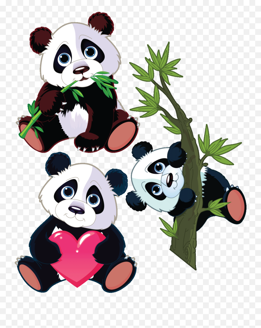 Animated Panda Eating Bamboo Clipart - Full Size Clipart Cute Panda Bamboo Clipart Emoji,Bamboo Clipart