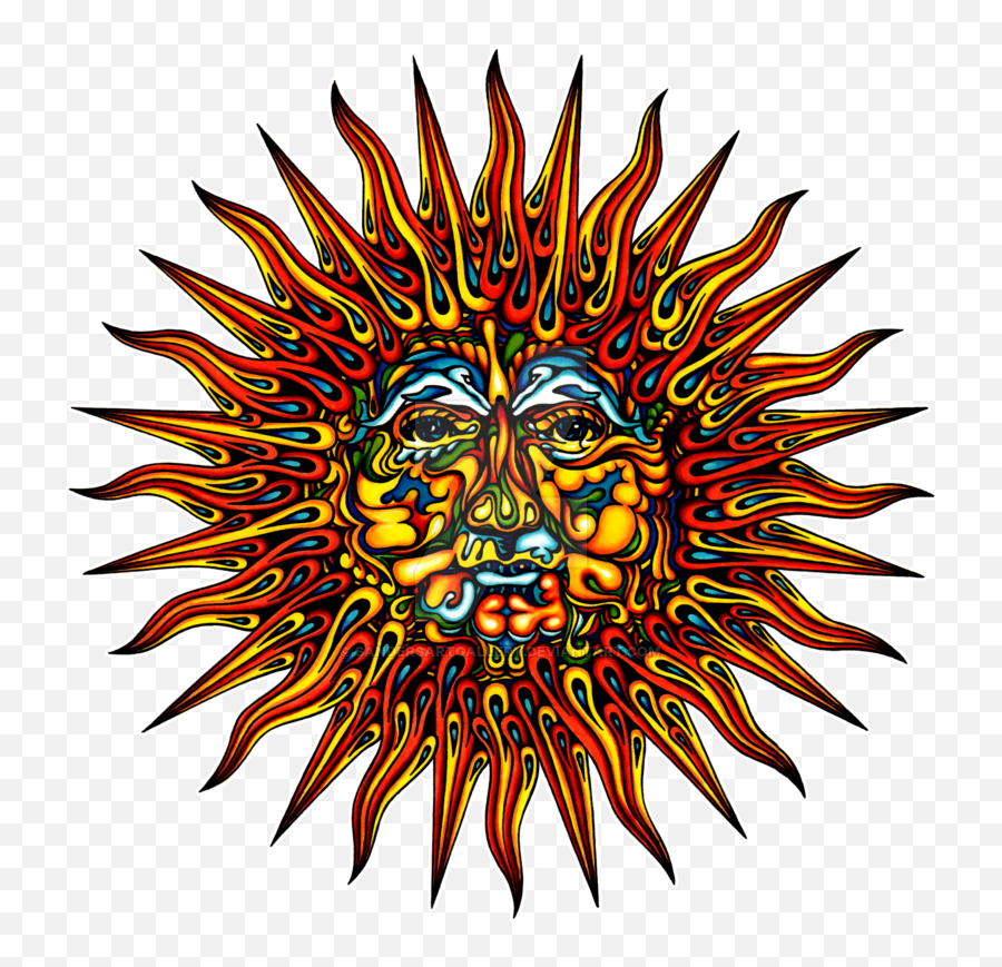 Psychedelic Sun By David Sanders - Psychedelic Sun Emoji,Trippy Png