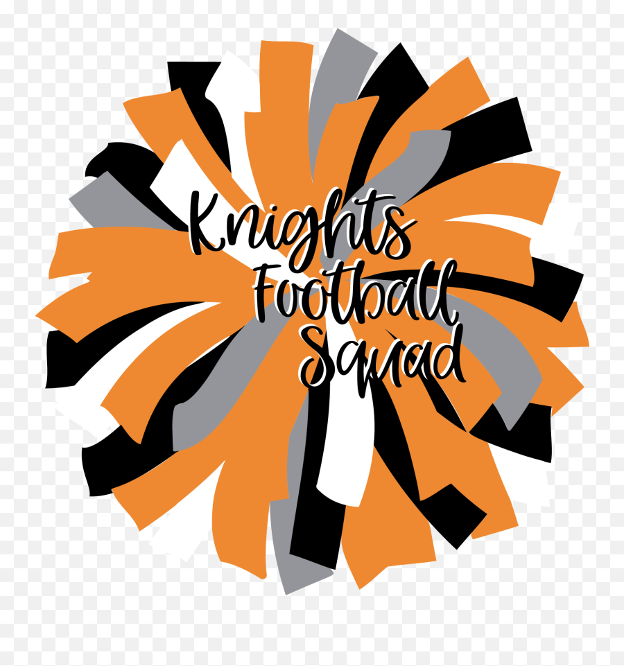 Black And Orange Knights Football Pom - Orange White Black Pom Pom Graphic Emoji,Knight Transparent Background
