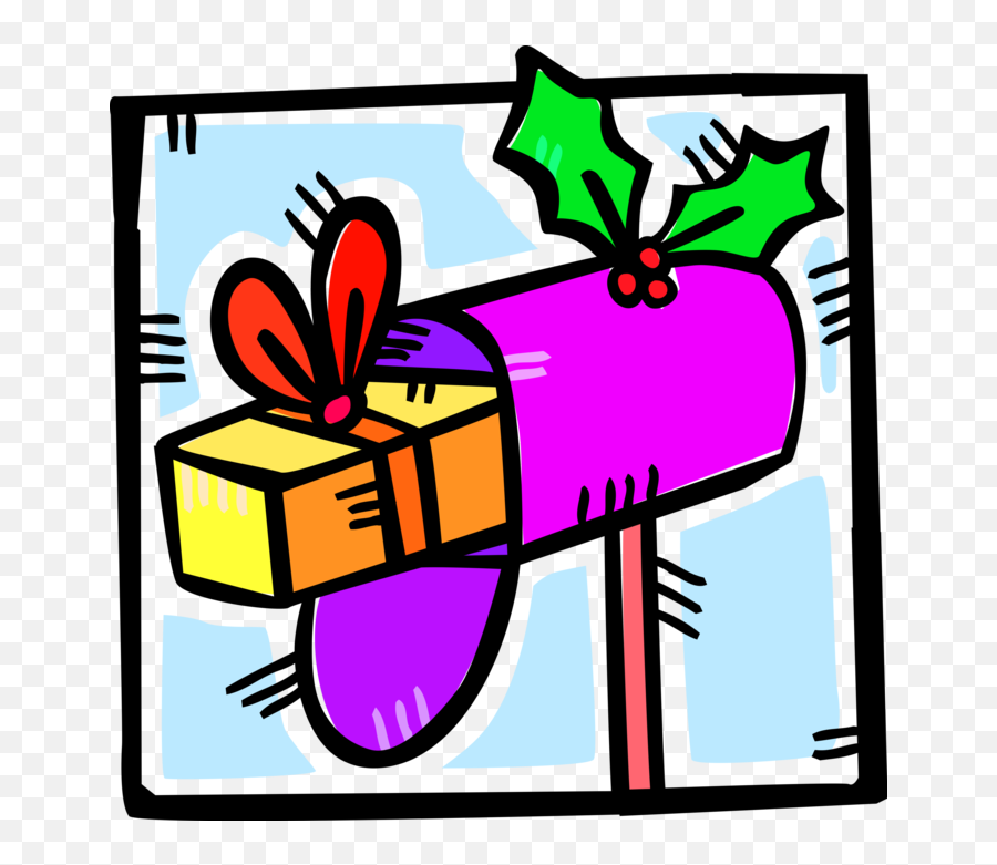 Vector Illustration Of Holiday Festive - Cylinder Emoji,Christmas Mailbox Clipart