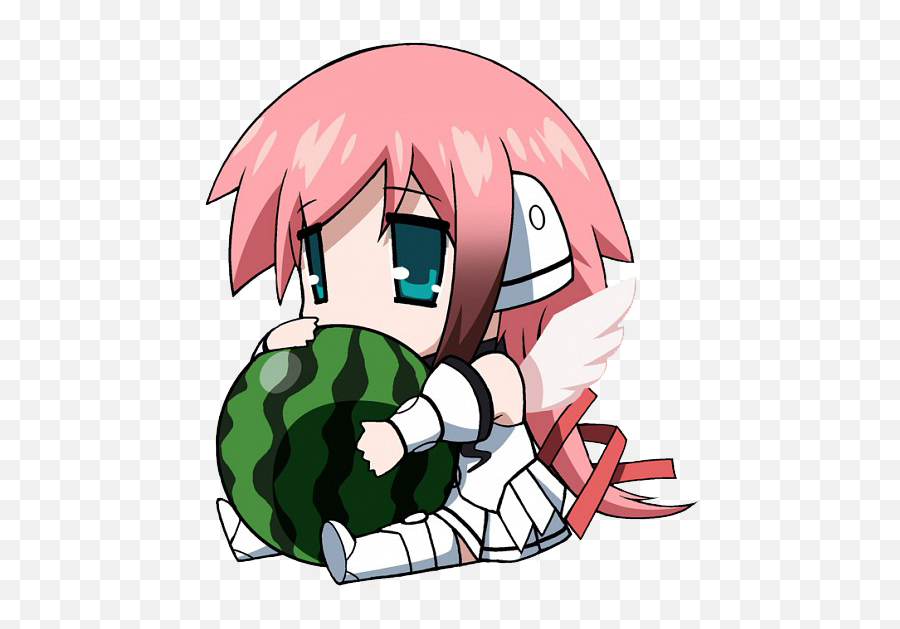 Ikaros Watermelon - Sora No Otoshimono Ikaros Chibi Clipart Anime Sora No Otoshimono Ikaros Emoji,Sora Transparent