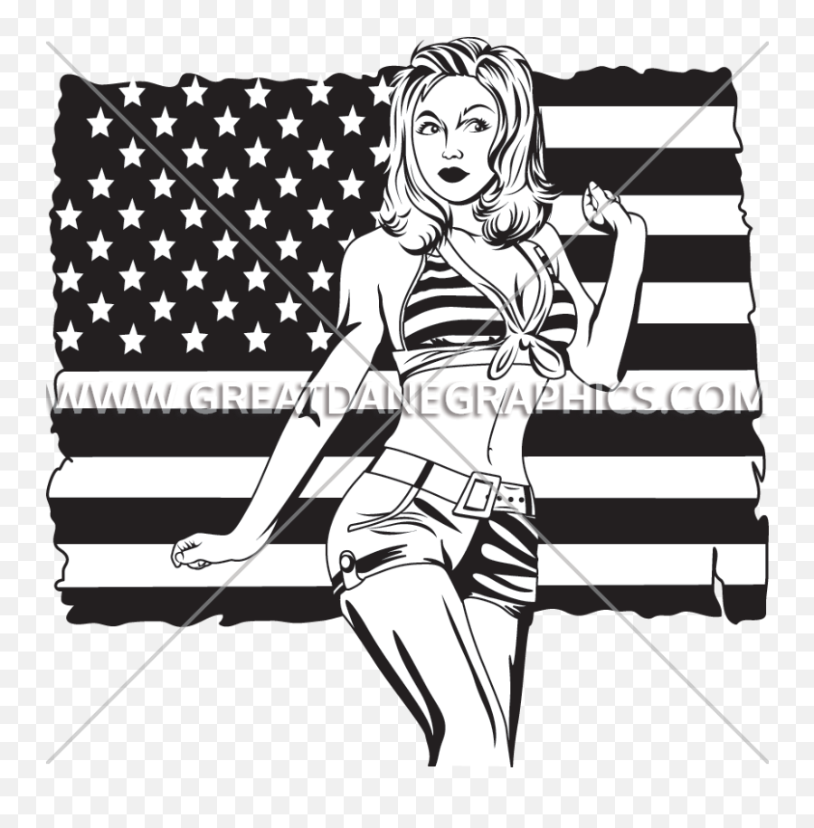 Download American Pinup Girl Production Ready Artwork For Emoji,U S Flag Clipart