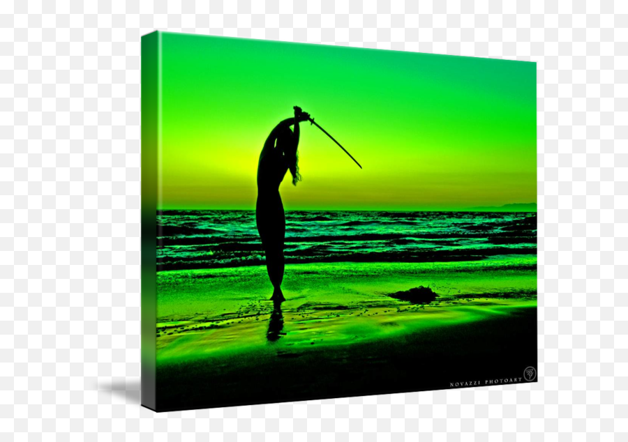 Girl Sword Sunset Silhouette W Defeated Creature By Novazzi Photoart Emoji,Sword Silhouette Png