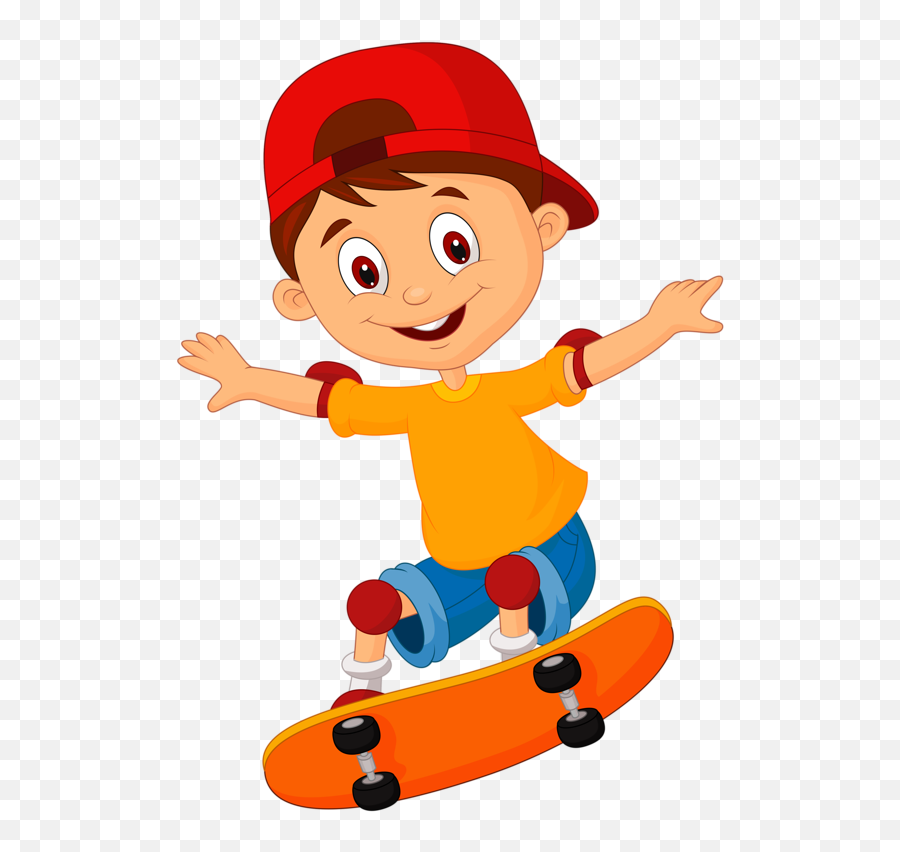 Skateboard Clipart 2 Guy - Skateboard Cartoon Png Skateboard Clipart Emoji,Skateboard Png