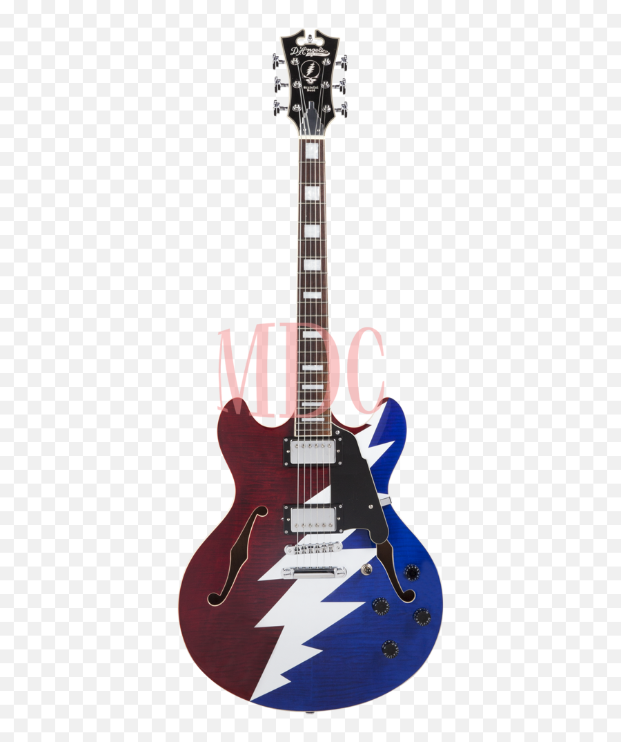 Du0027angelico Electric Guitar Premier Grateful Dead Dc Red White U0026 Blue Emoji,Grateful Dead Png