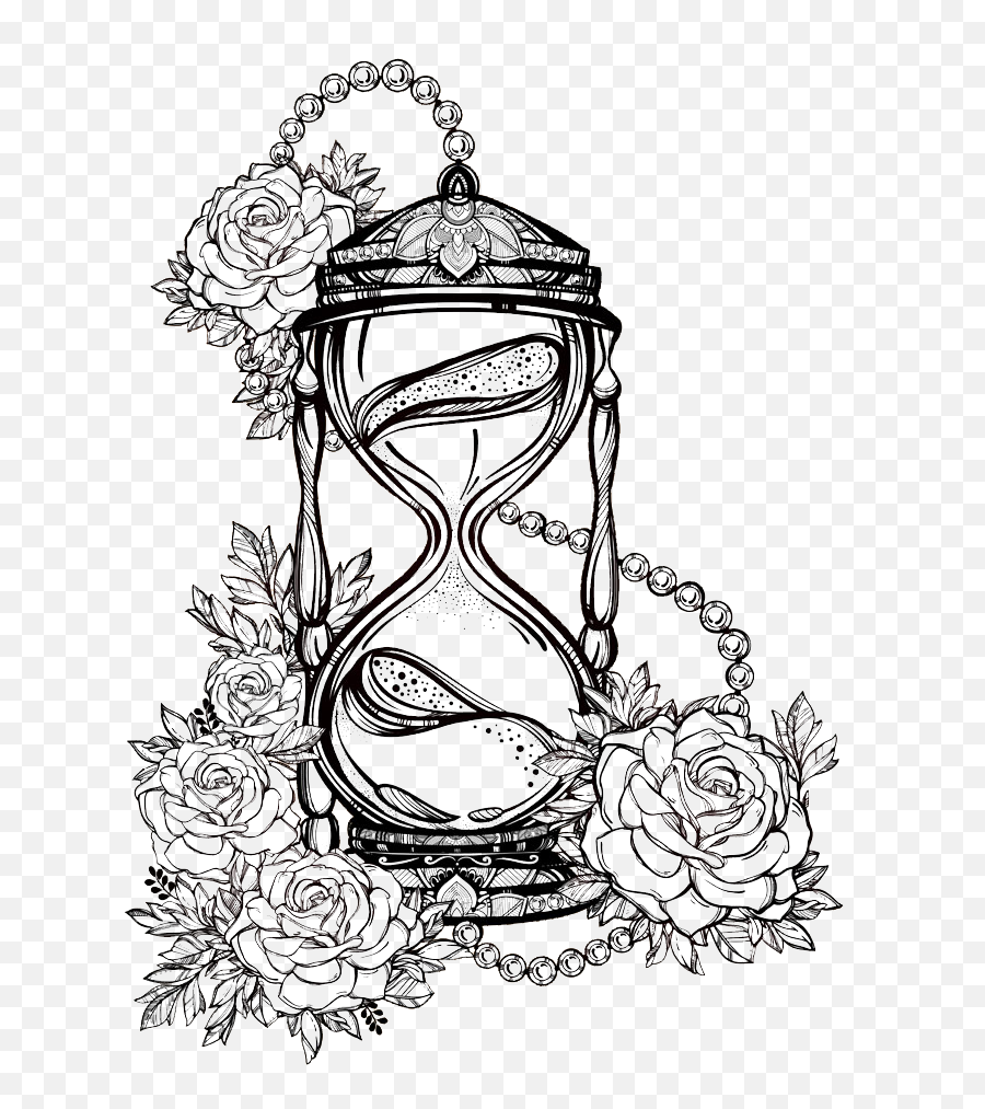 Rose Sketch Lines Drawing Hourglass Hq Image Free Png U2013 Free Emoji,Hourglass Clipart