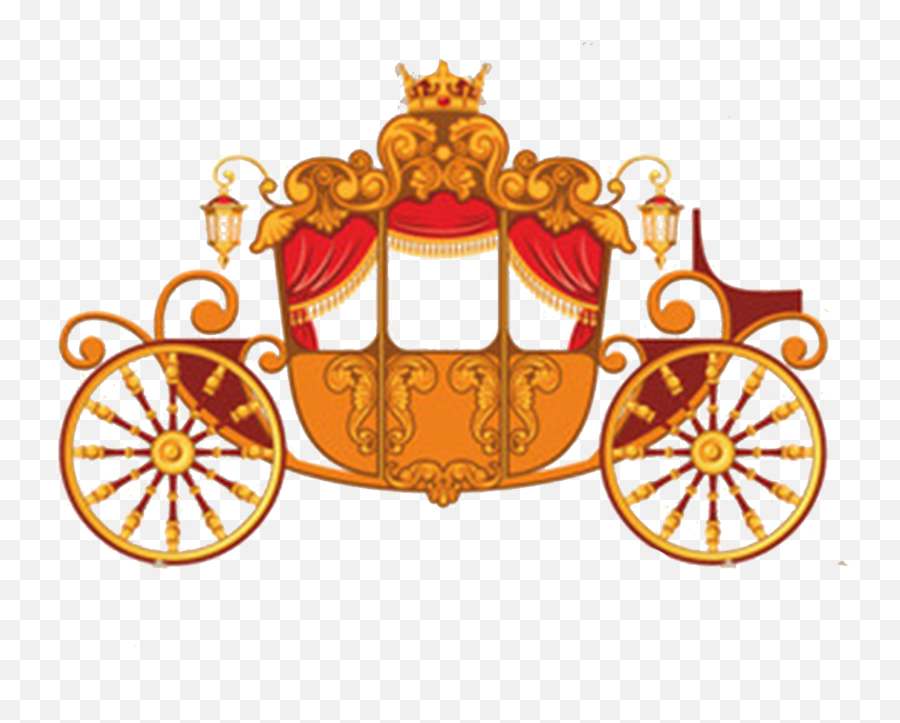 Download Orange Pumpkin Clipart Vintage - Cartoon Royal Clipart Carriage Png Emoji,Wagon Clipart