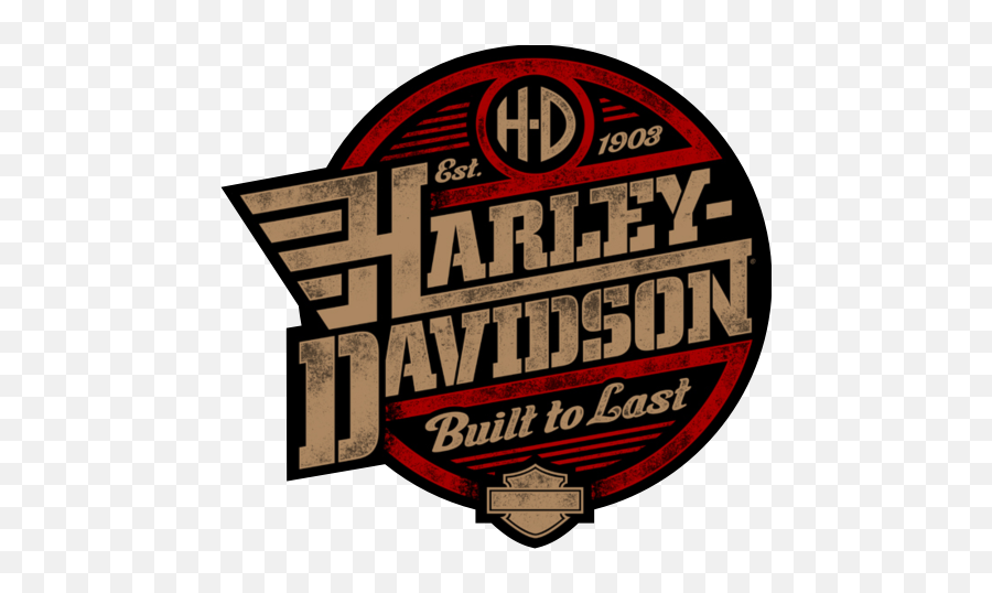 Harley Davidson Built To Last Clipart - Logo Rond Harley Davidson Emoji,Harley Davidson Logo Outline