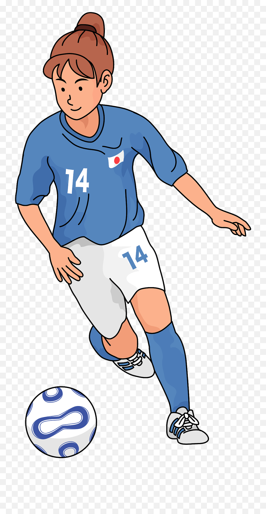 Female Soccer Player Is Kicking The Ball Clipart Free - Female Soccer Player Clipart Emoji,Soccer Clipart