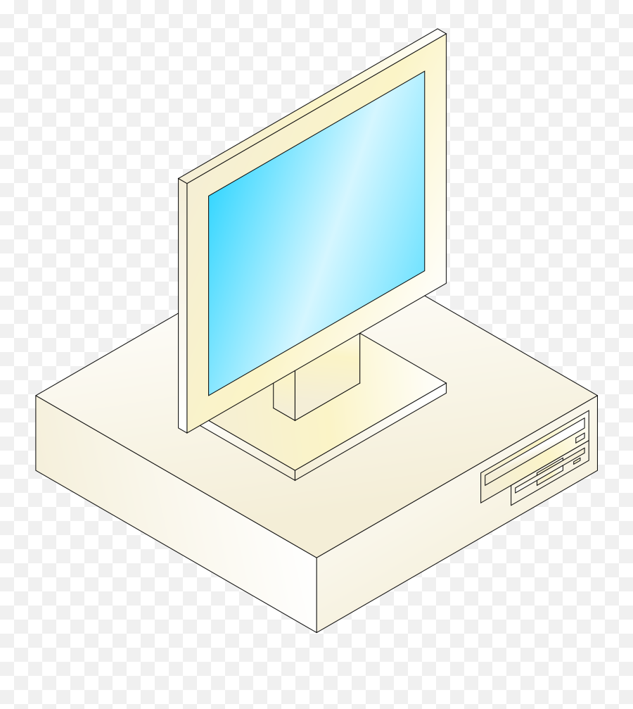 Pc Clipart Old Computer - Portable Network Graphics Png Desktop Computer With Monitor On The Top Emoji,Old Computer Png
