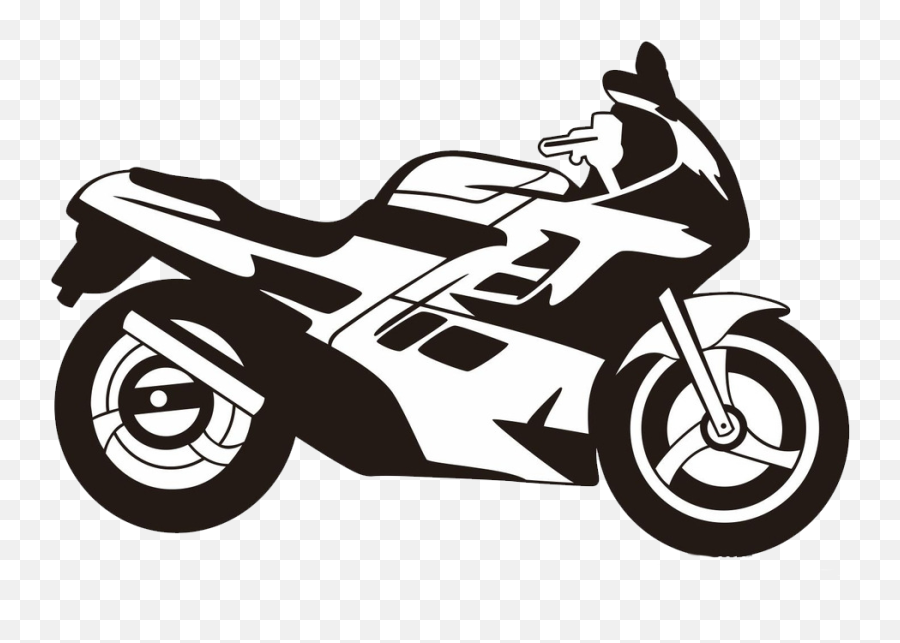 Sports Car Black And White Clipart Clip Royalty Free - Motorcycle Vector Png Emoji,Motorcycle Clipart Black And White