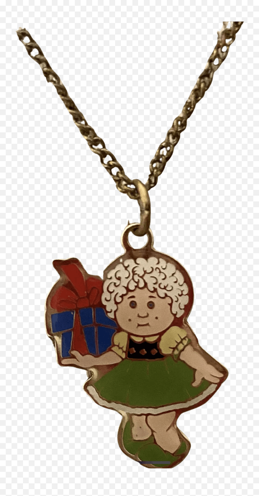 80s Character Pendant Necklace - Fictional Character Emoji,Cabbage Patch Kids Logo
