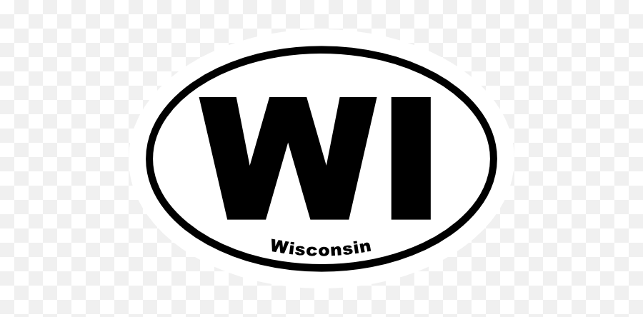 Wisconsin Wi Oval Sticker - Language Emoji,Wisconsin Clipart