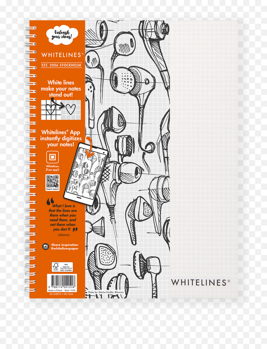 Whitelines A4 Squared Notebook - Whitelines A4 Grid Notebook Emoji,White Lines Png