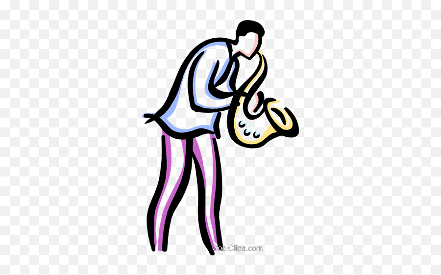 Man Playing The Saxophone Royalty Free Vector Clip Art - For Women Emoji,Saxophone Clipart